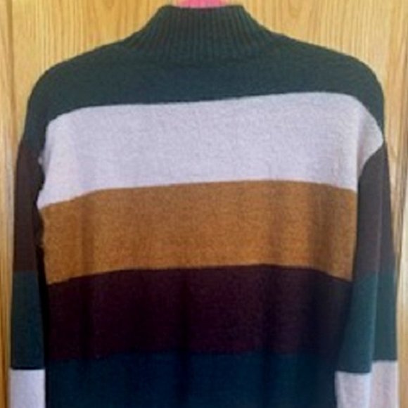 Philosophy Acrylic Blend Pullover Knit Sweater Striped Turtleneck Size M - Picture 4 of 5